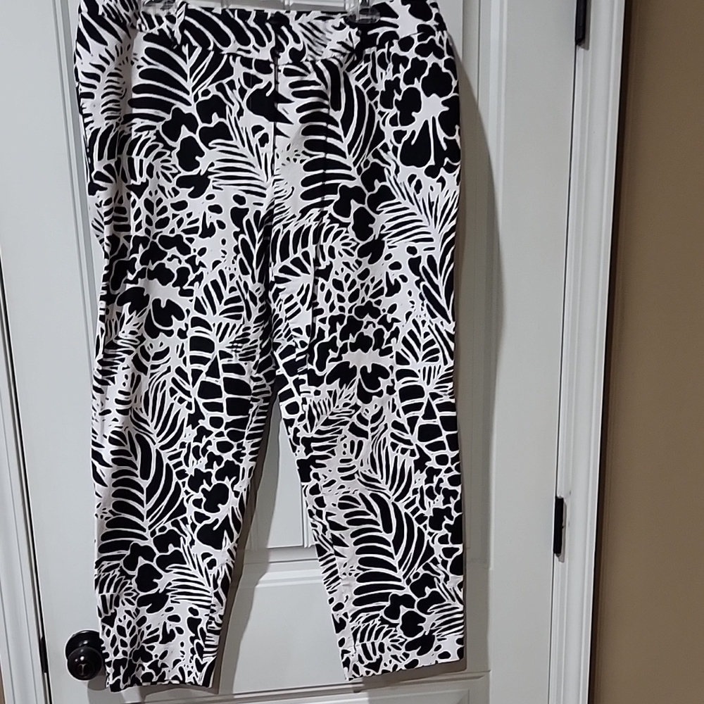 Talbots Black and White Patterned Women's Pants